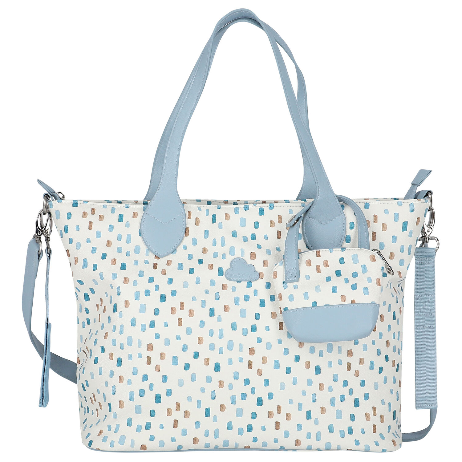 Ivory & Blue Baby Changing Bag, 2, hi-res image number null